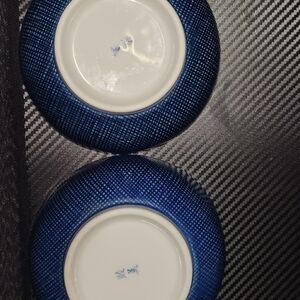 Vintage Japanese Blue and White Porcelain Soup Bowl Set Of 2